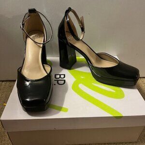 Nordstrom BP - Brand New Black Patent Leather Block Heels  Womens sz 8